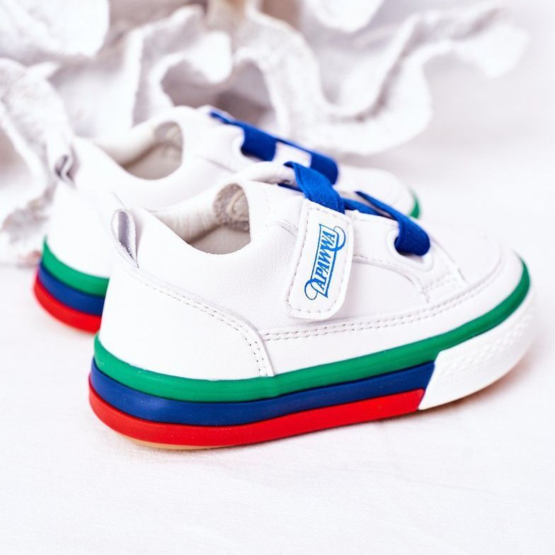 Apawwa Deportivas para niños con canalé blanco y azul marino Baxter 1