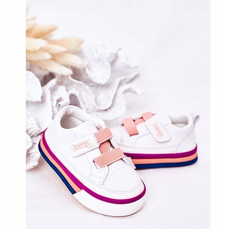 Apawwa Zapatillas de niños con canalé blanco y rosa Baxter rosado 1