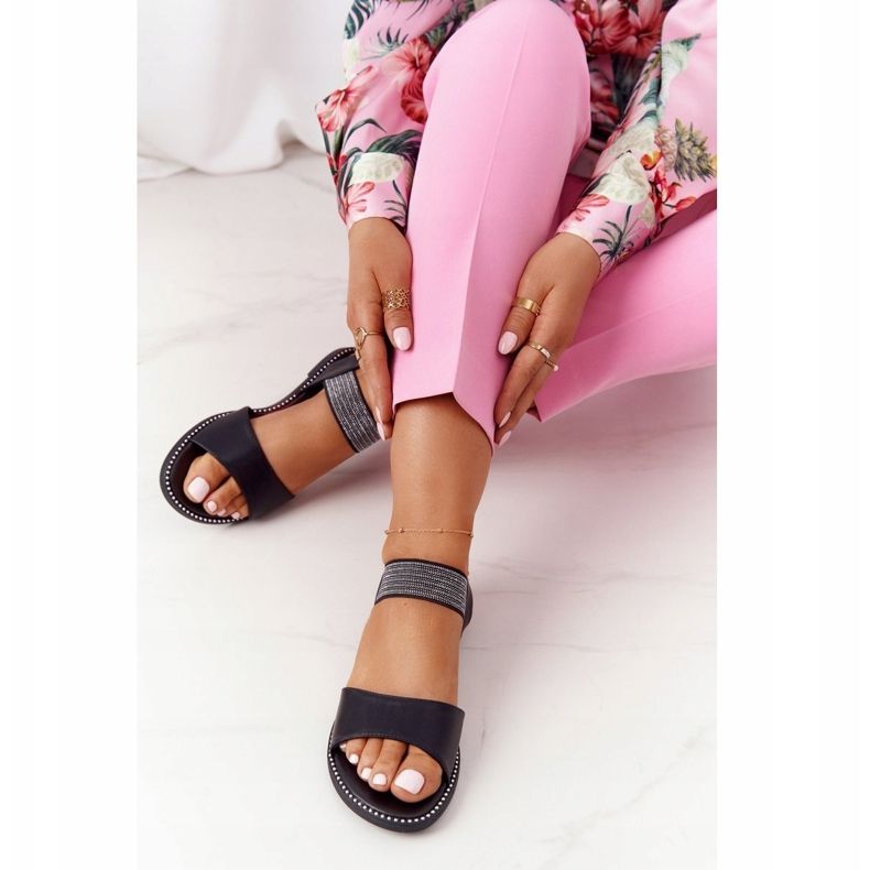 S.Barski Sandalias negras con canalé S. Bararski 934-19 negro 1