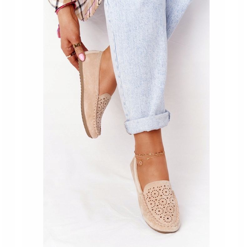 Mocasines de Ante de Mujer Beige Molly 1 Mocasines de Ante de Mujer Beige Molly 1