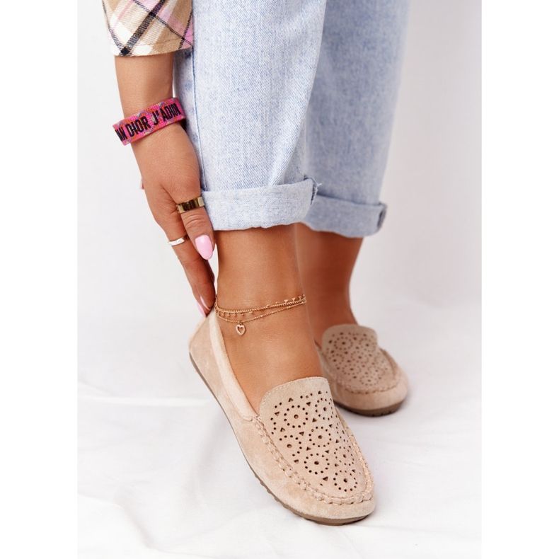 Mocasines de Ante de Mujer Beige Molly 2