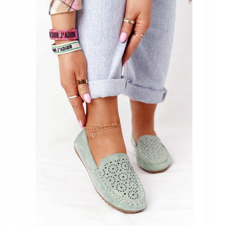 Mocasines de mujer de ante verde Molly 1