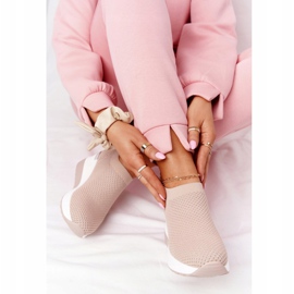 Zapatillas de deporte caladas sin cordones con cuña beige Harmony blanco 1