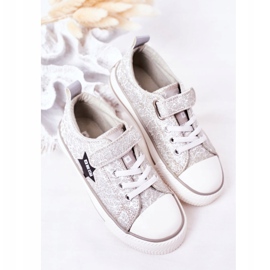 Zapatillas Infantiles Con Velcro Big Star HH374025 Plata 2