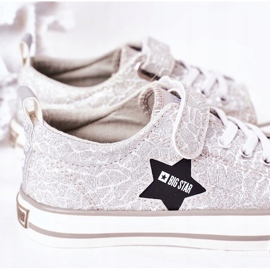 Zapatillas Infantiles Con Velcro Big Star HH374025 Plata 3