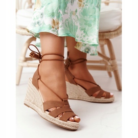Sandalias Atadas Con Cuña Big Star AA274591 Marrón 2 Sandalias Atadas Con Cuña Big Star AA274591 Marrón 2