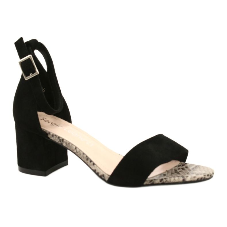 Sandalias en poste bajo Sergio Leone SK839 beige marrón negro 2