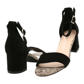 Sandalias en poste bajo Sergio Leone SK839 beige marrón negro 4