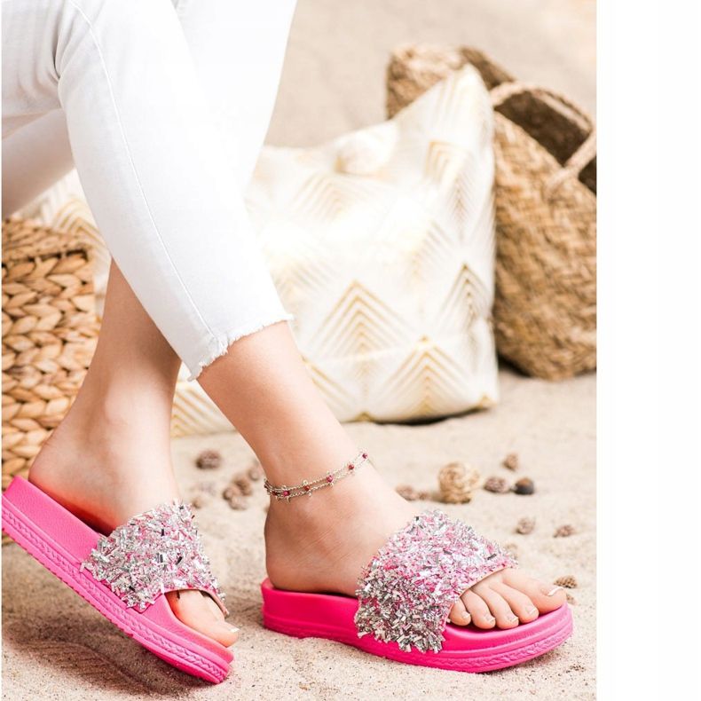Seastar Zapatillas de cristal de moda rosado 1