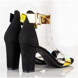 Goodin Sandalias En Una Barra Con Efecto Holo negro 3