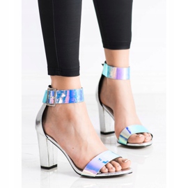 Goodin Sandalias En Una Barra Con Efecto Holo plata 1