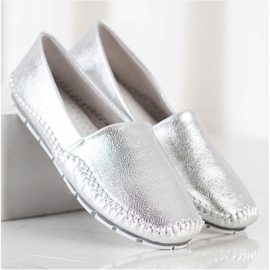 Goodin Mocasines plateados plata 2