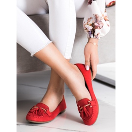 Kayla Mocasines de moda rojo 3