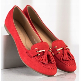 Kayla Mocasines de moda rojo 2