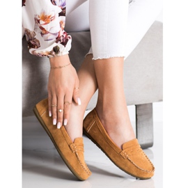 Super Me Mocasines de ante camel marrón 3