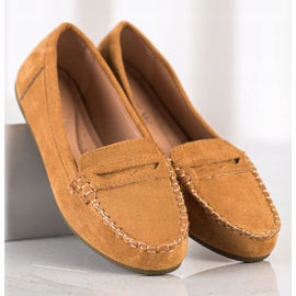 Super Me Mocasines de ante camel marrón 2