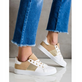 SHELOVET Zapatillas de deporte con cordones de moda blanco marrón multicolor 3