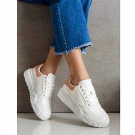 Small Swan Zapatillas de cuero ecológico blancas blanco 3