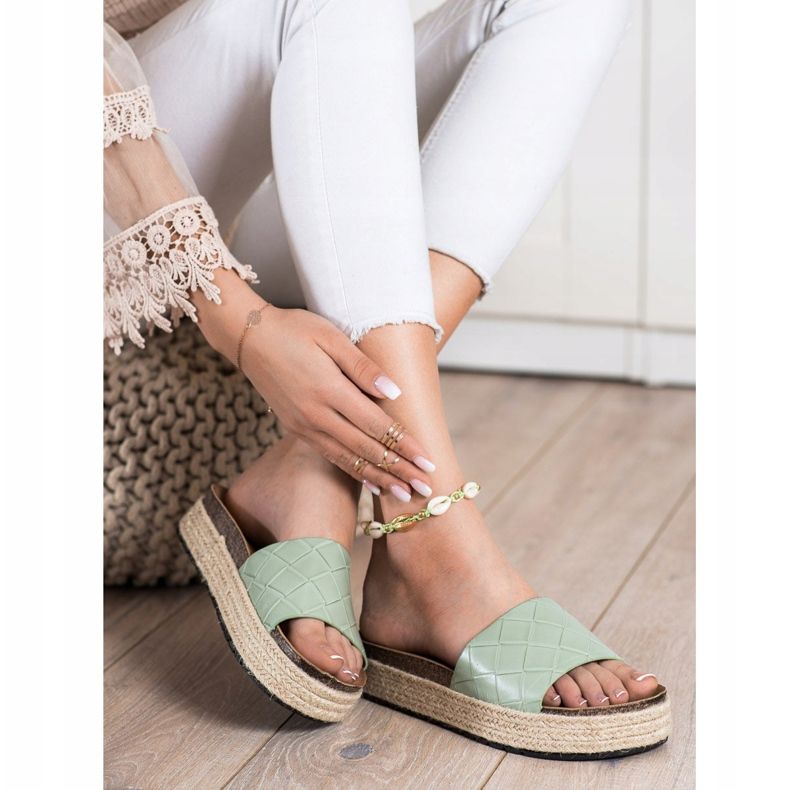 SHELOVET Zapatillas en la plataforma verde 1