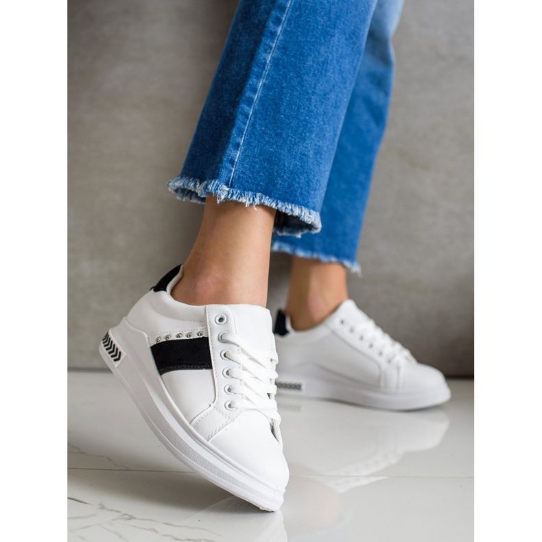 SHELOVET Zapatillas Casual blanco negro 2