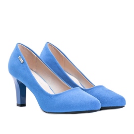 Bombas azules en un tacón de aguja Calista 1