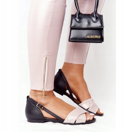 Sandalias Piel Metalizada Maciejka 04614-15 Rosa y Negro 4