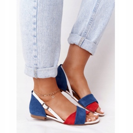 Sandalias Piel Maciejka 04614-17 Azul Marino-Rojo 3