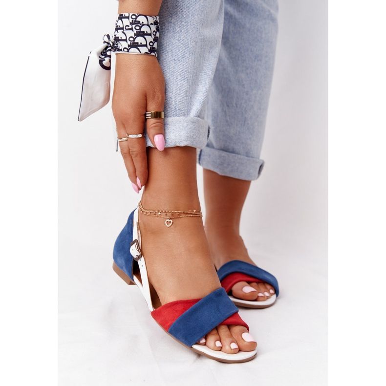 Sandalias Piel Maciejka 04614-17 Azul Marino-Rojo 2