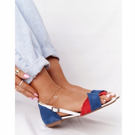 Sandalias Piel Maciejka 04614-17 Azul Marino-Rojo 6