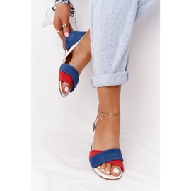 Sandalias Piel Maciejka 04614-17 Azul Marino-Rojo 4