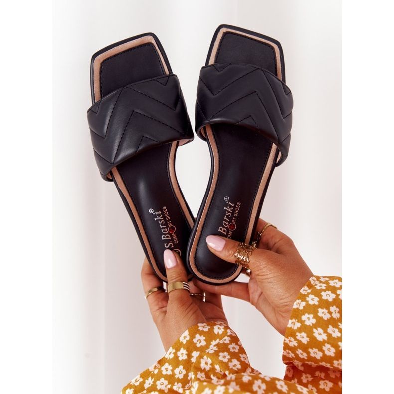 Zapatillas de piel con acolchado S.Barski 331-42 Negro 2