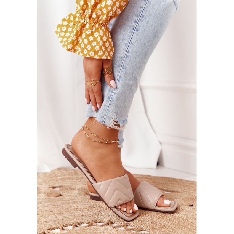 S.Barski Pantuflas de Piel con Acolchado S. Barski 331-42 Cappuccino beige 2