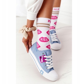 Zapatillas de mujer caladas Big Star FF274037 Azul 3