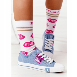 Zapatillas de mujer caladas Big Star FF274037 Azul 2