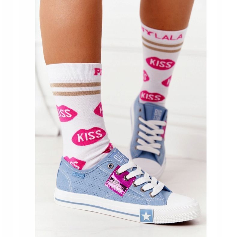 Zapatillas de mujer caladas Big Star FF274037 Azul 2