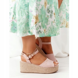 Sandalias Cuña Trenzada Big Star FF274749 Nude rosado 3