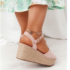 Sandalias Cuña Trenzada Big Star FF274749 Nude rosado 4