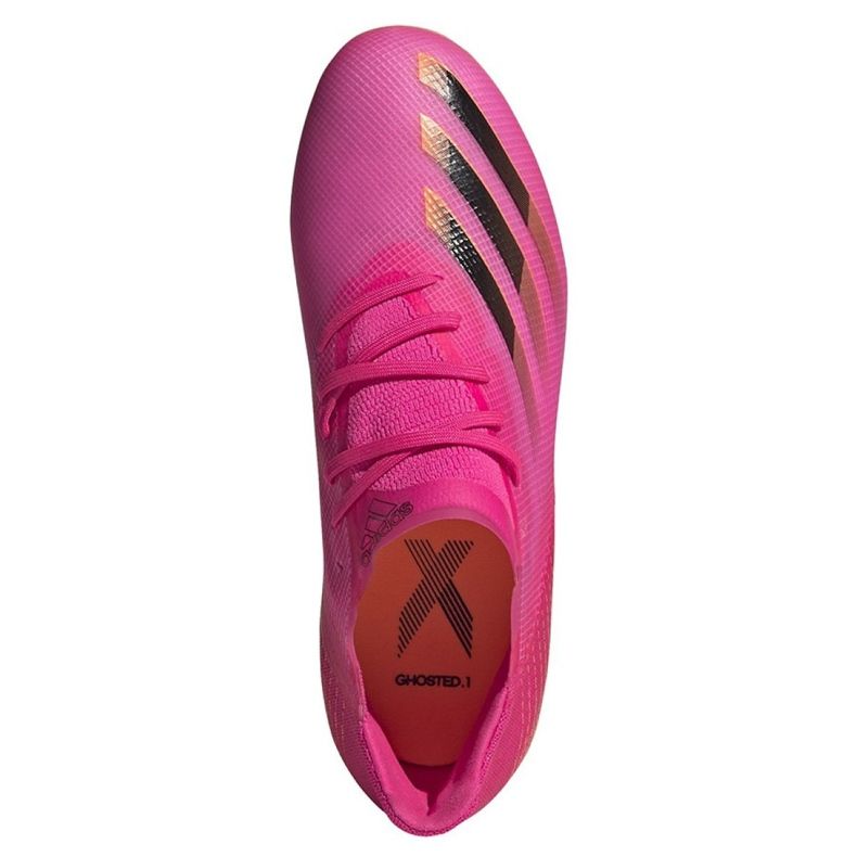 Botas de fútbol Adidas X Ghosted.1 Fg Jr FW6956 rosa, naranja rosado 2