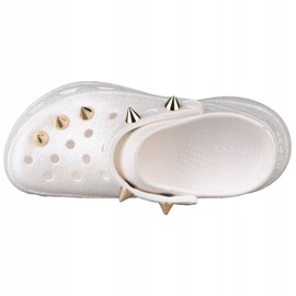 Zueco Crocs Classic Bae Glitter Stud W 206783-100 blanco dorado 2 Zueco Crocs Classic Bae Glitter Stud W 206783-100 blanco dorado 2