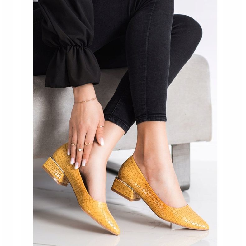 Goodin Estampado de Serpiente de Bombas Amarillas amarillo 1