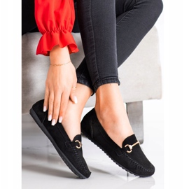 SHELOVET Mocasines de ante negro 1
