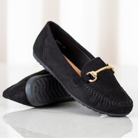 SHELOVET Mocasines de ante negro 2
