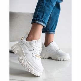SHELOVET Zapatillas Blancas Con Perlas blanco 3