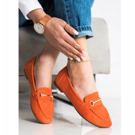 Anesia Paris Mocasines de ante elegante naranja 3