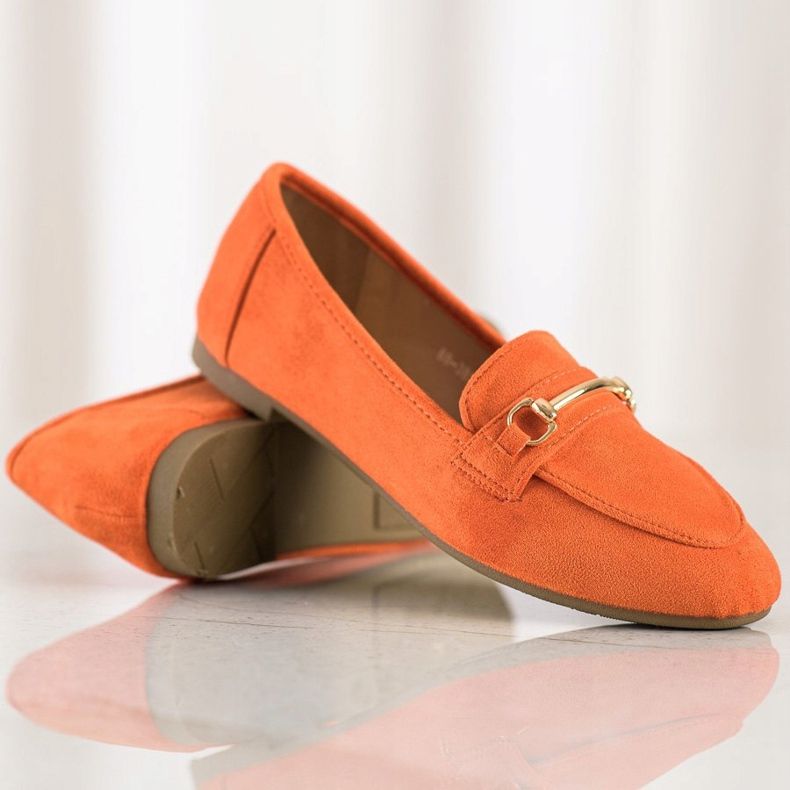 Anesia Paris Mocasines de ante elegante naranja 1