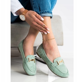 Anesia Paris Mocasines elegantes verde 3