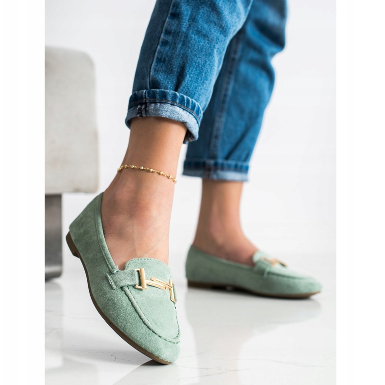 Anesia Paris Mocasines elegantes verde 2