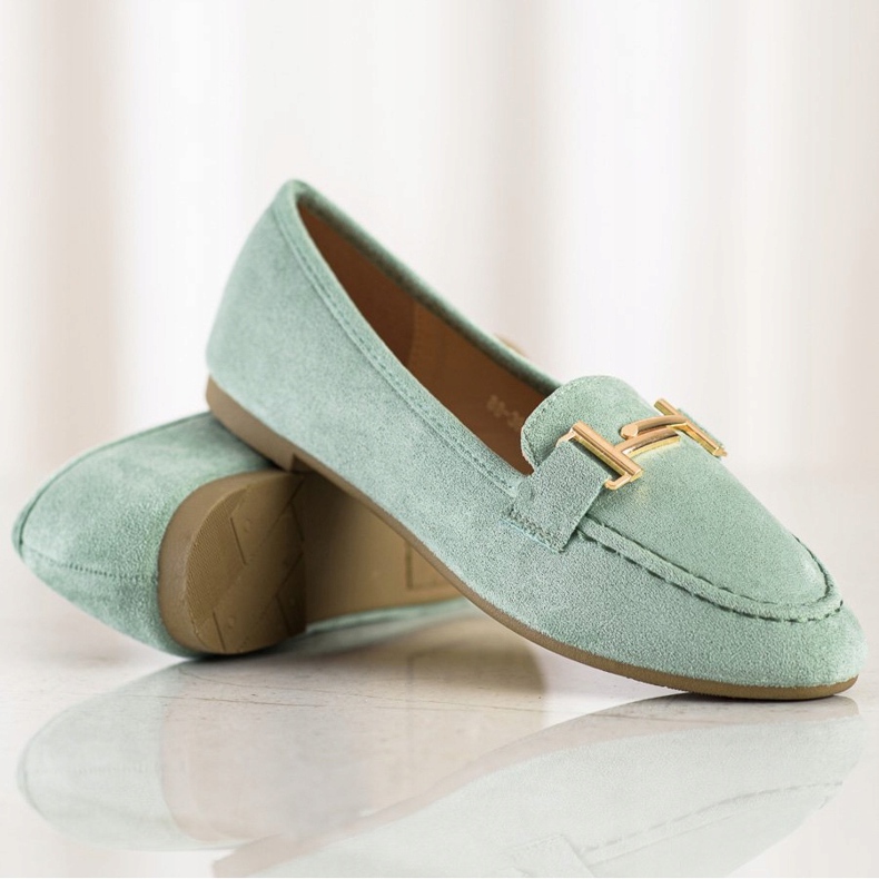 Anesia Paris Mocasines elegantes verde 1