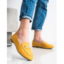 Anesia Paris Mocasines de ante elegante amarillo 3