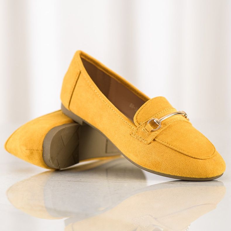 Anesia Paris Mocasines de ante elegante amarillo 1